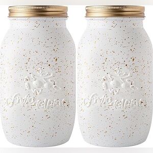 Pack of 2 Glass Storage Jars 1.5L Glass Food Storage Jar Container
